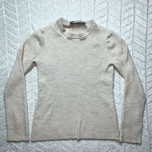 Pringle of Scotland Sweaters - Pringle of Scotland Ribbed Knit Wool Sweater Beige